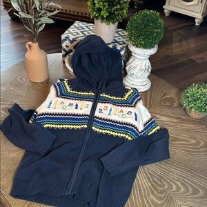 Gymboree Abc’s 123’s Back to School Sweater Cardigan Hooded Jacket Unisex 8